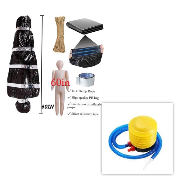 OBRVE Hanging Corpse Dead Victim Props Halloween Decorations,Hanging Dead Body - Picture 1 of 4